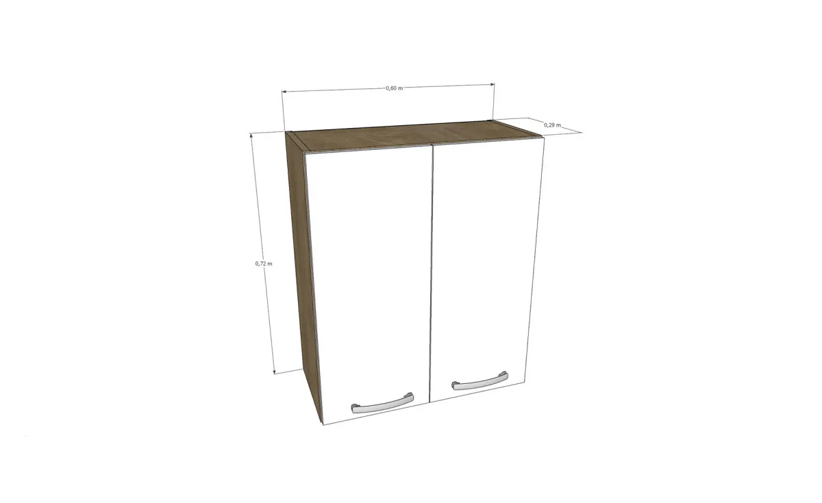 Sara viseći element 2 vrata 60x29x72cm sivi hrast/beli