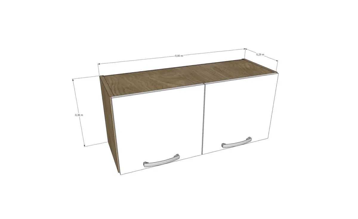 Sara viseći element  2 vrata 80x29x36cm sivi hrast/beli