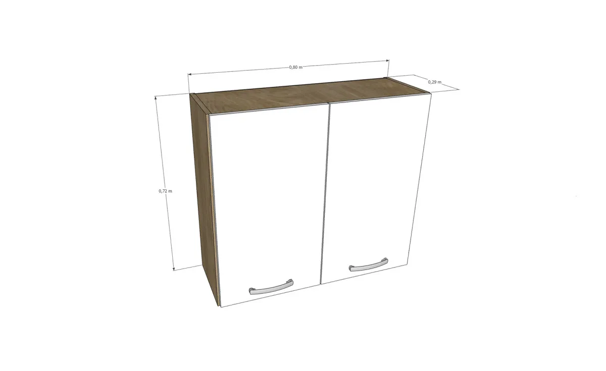 Sara viseći element 2 vrata 80x29x72cm sivi hrast/beli