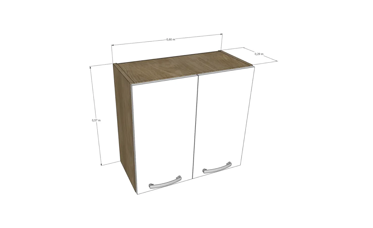 Sara viseći element za aspirator 60x29x57cm sivi hrast/beli