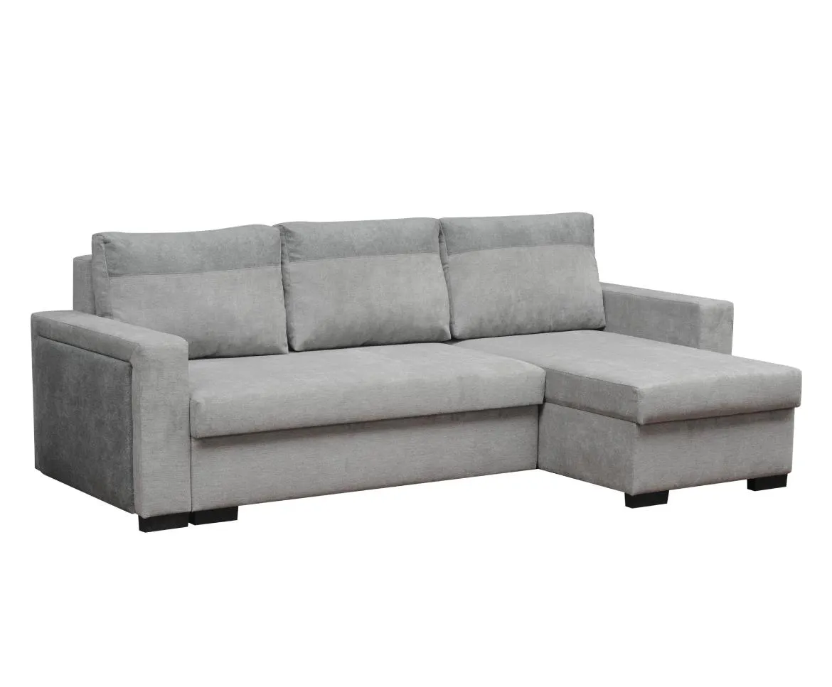 Savio ugaona garnitura sa ležajem i prostorom za odlaganje 234x140x89  siva reverzibilna