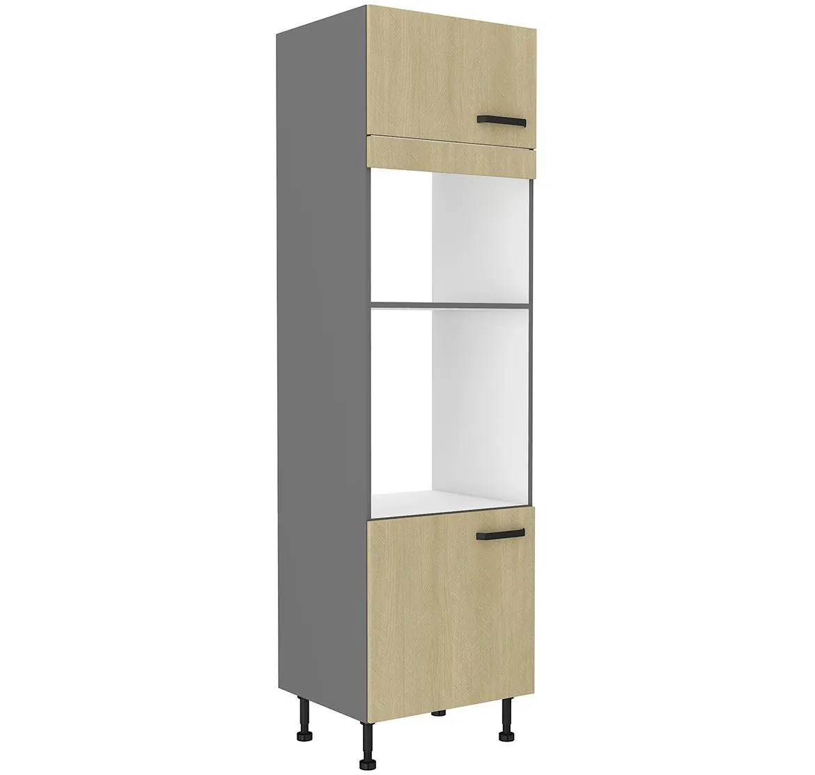Scandi 60dpm-215 2f kuhinjski element 2 vrata 60x55x215 cm natur/tamno sivi