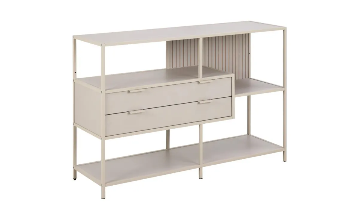 Seaford polica 2 fioke 114x35x78 cm siva