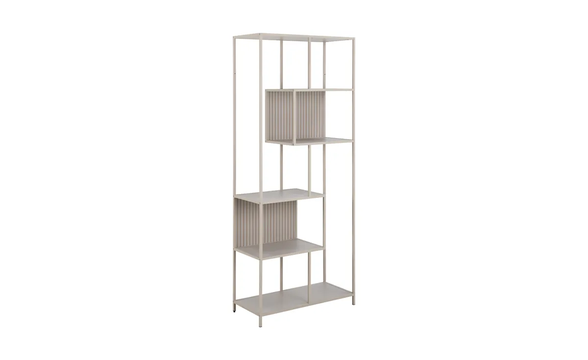 Seaford polica 77x35x185 cm siva