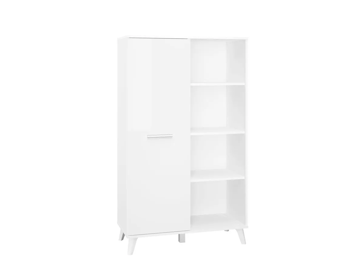 Secco 09 vitrina 1 vrata+4 otvora 90x40x152 cm bela