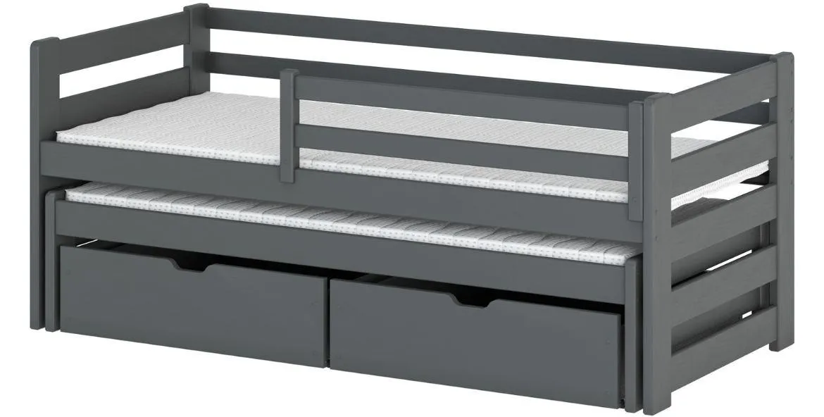 Senso krevet sa ogradicom 87x168x77,5 cm tamno sivi