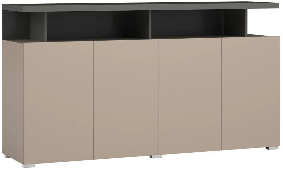 Serio43  4D komoda 4vrata 153x40x84 cappucino/crna