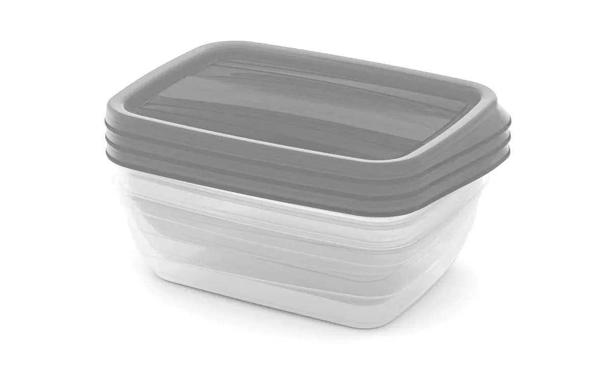 Set 3 posude za hranu Vedo 1l sive