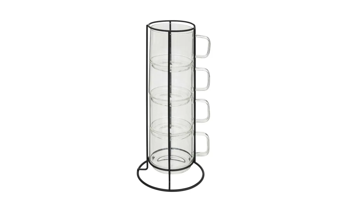Set 4 šolje na stalku Mia 300ml