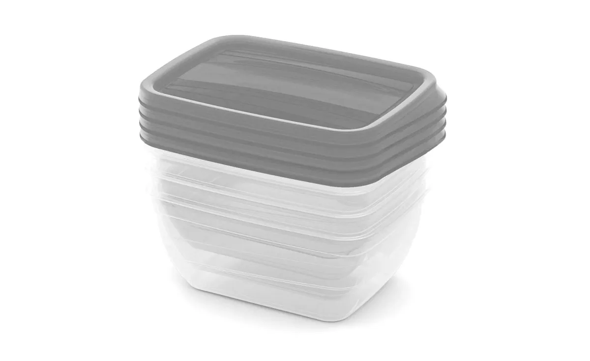 Set 4 posude za hranu Vedo 0,75l sive