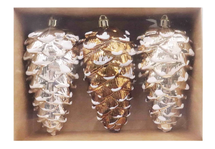 Set šišarki s/3 13,5cm brown/gold