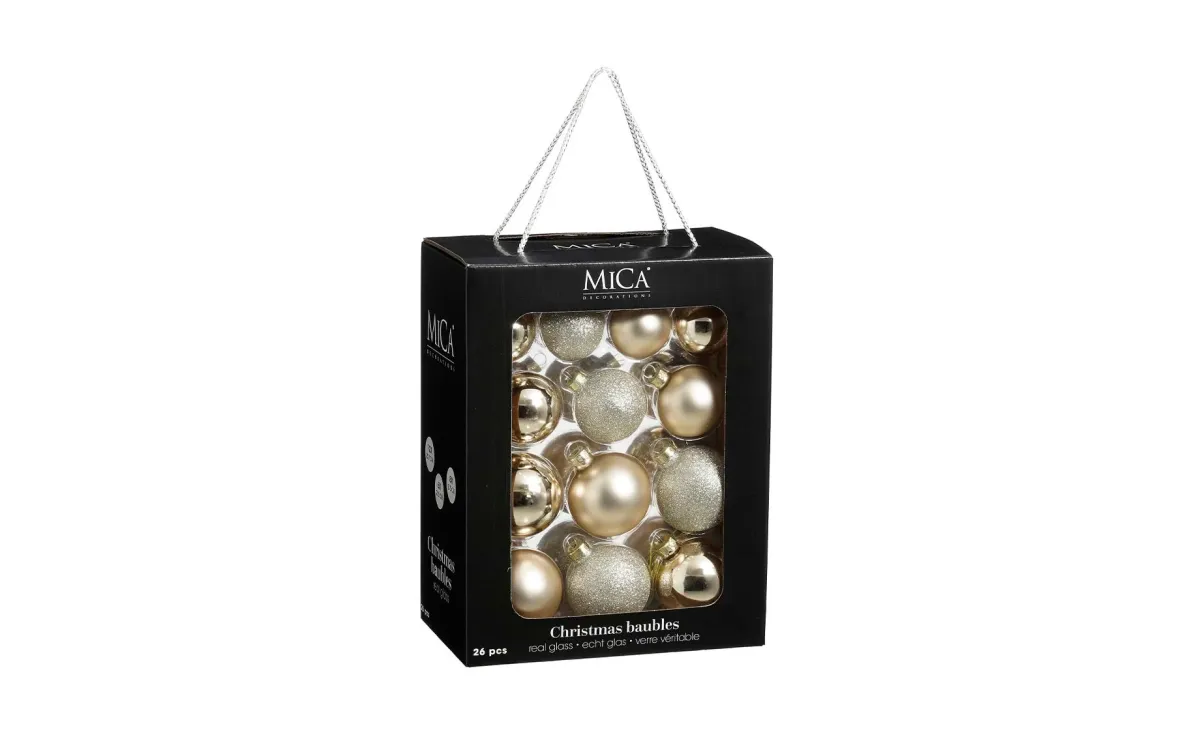 Set kugli cream glass 7cm 26/1