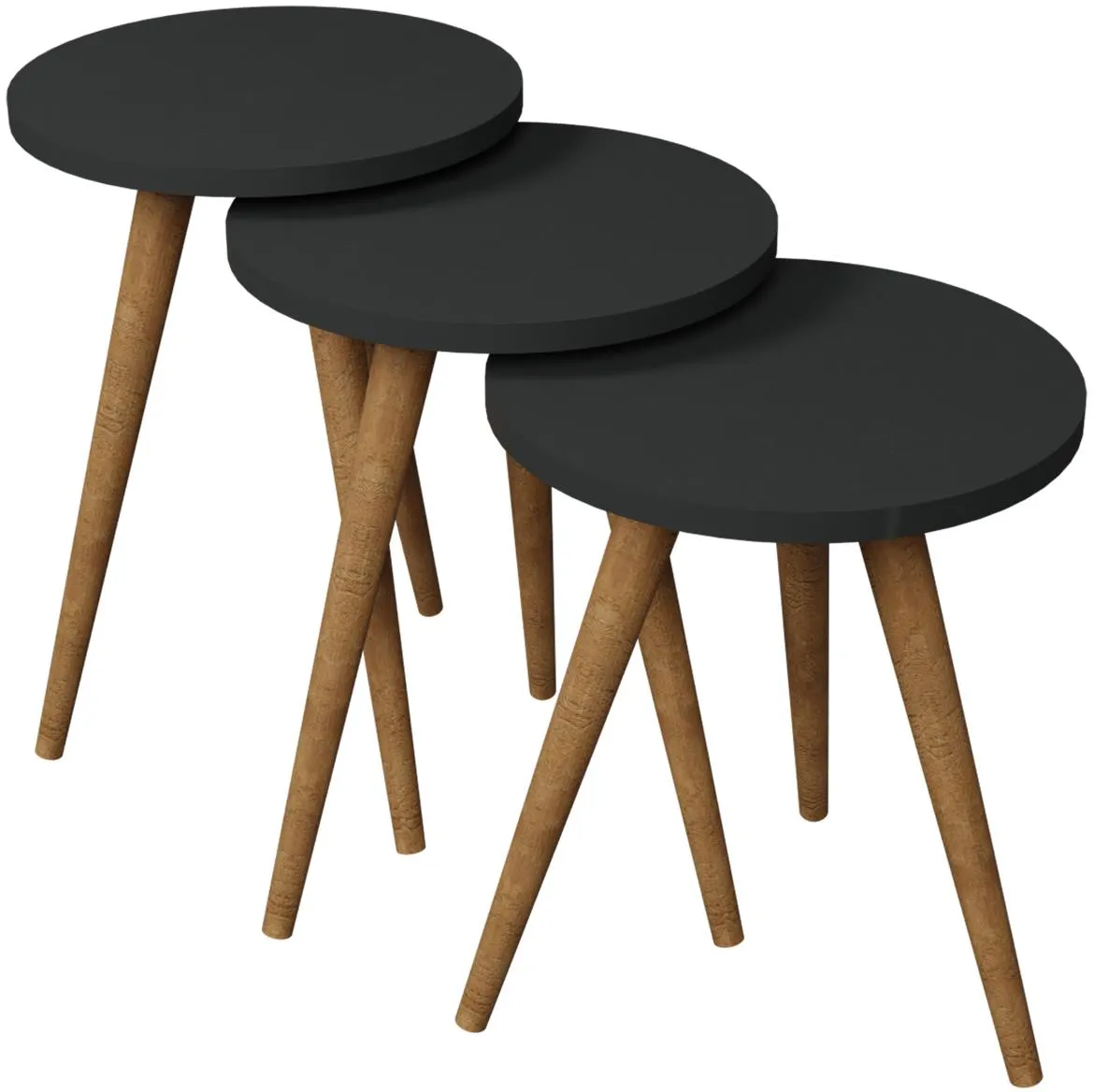 Set od 3 stocica  Fd-Wdl3pccts-007 Antracit/natur 33,6x33,6x51