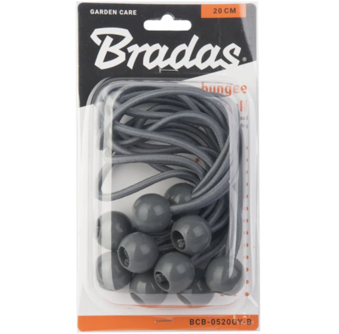 Set rastegljivih gumica sa loptom Bungle Cord 10 kom. x 20cm crne