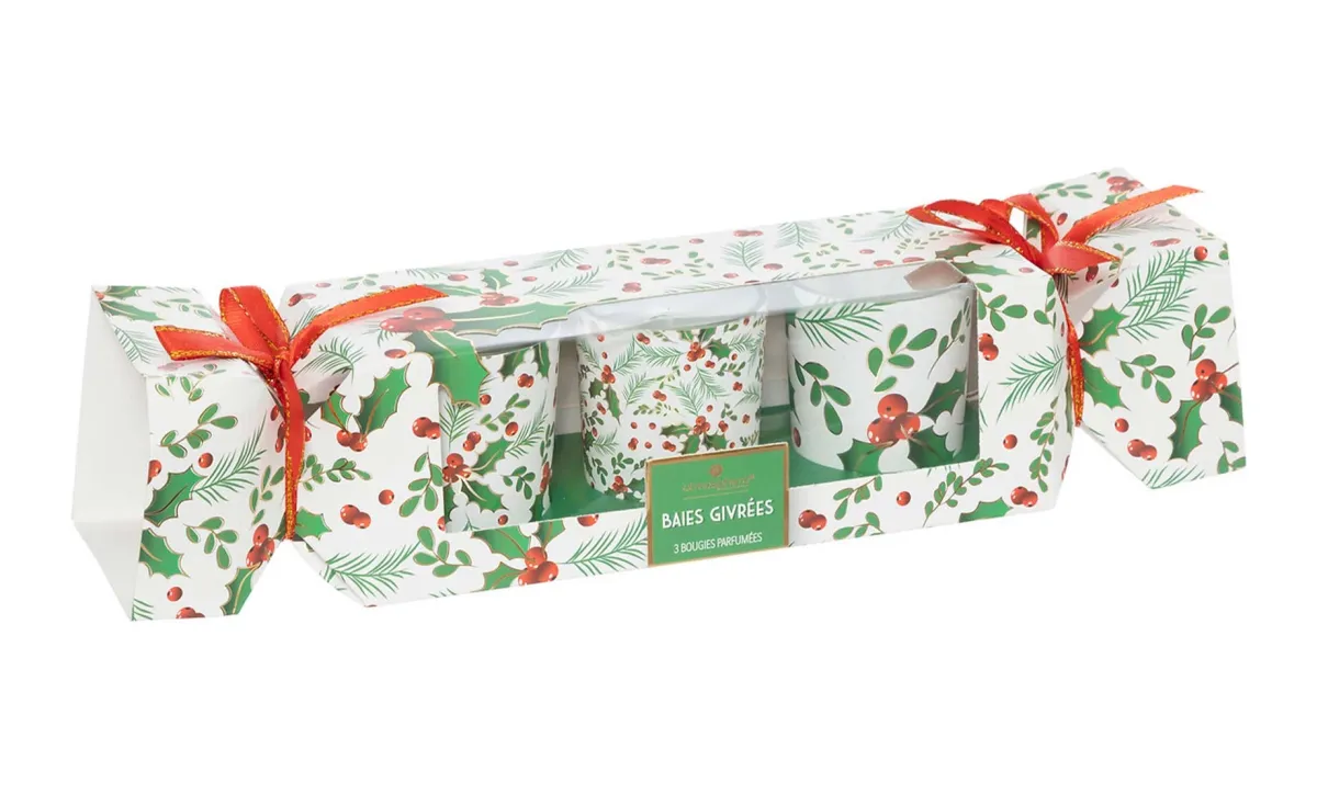 Set sveća 3/1 holly 5x6 cm