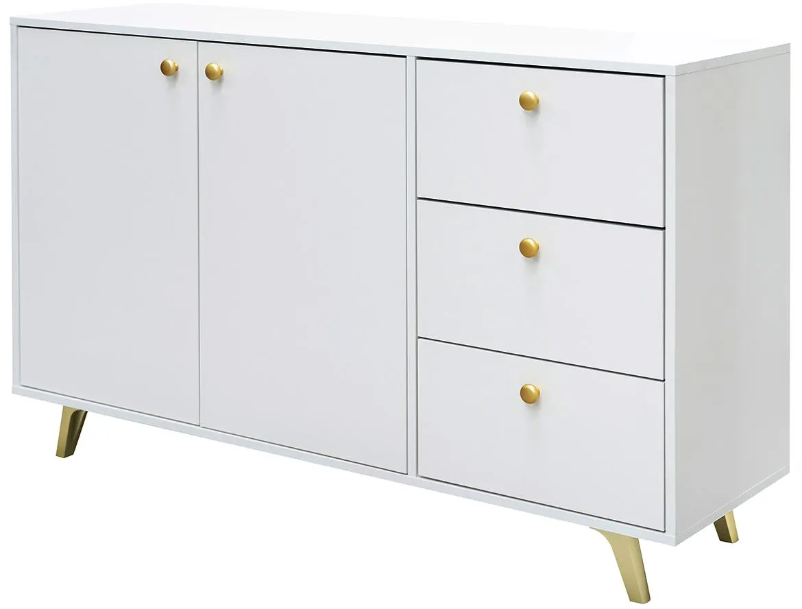 Siena komoda 2 vrata+3 fioke 140x41x86 cm bela