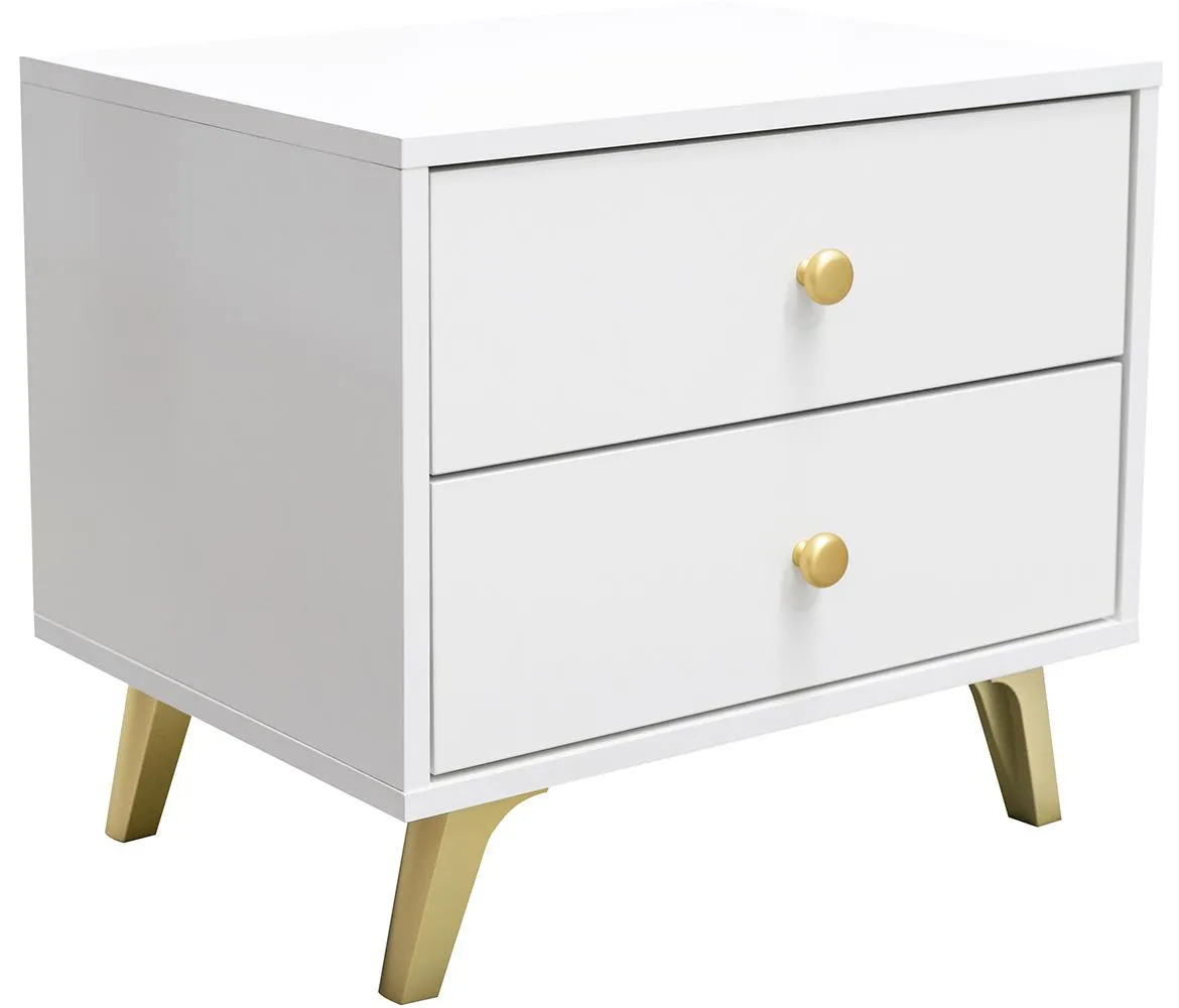 Siena nocni ormaric 2 fioke 54x41x48 cm beli