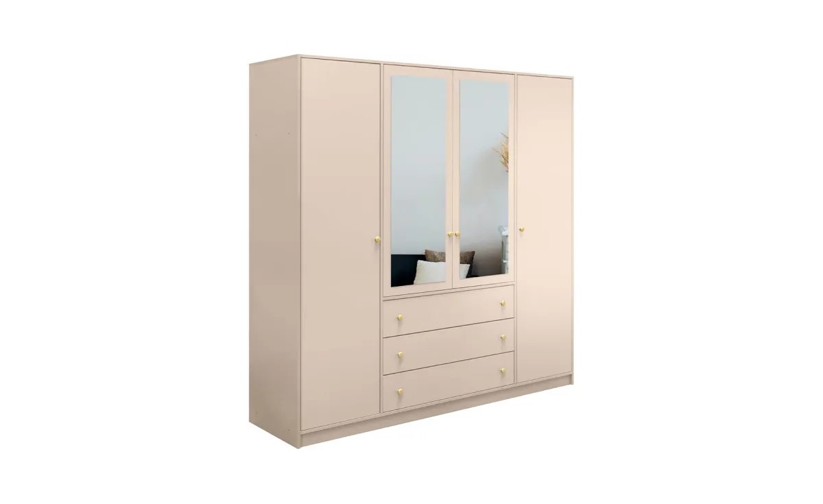 Siena ormar 4 vrata+3 fioke 196x58x200 cm bež