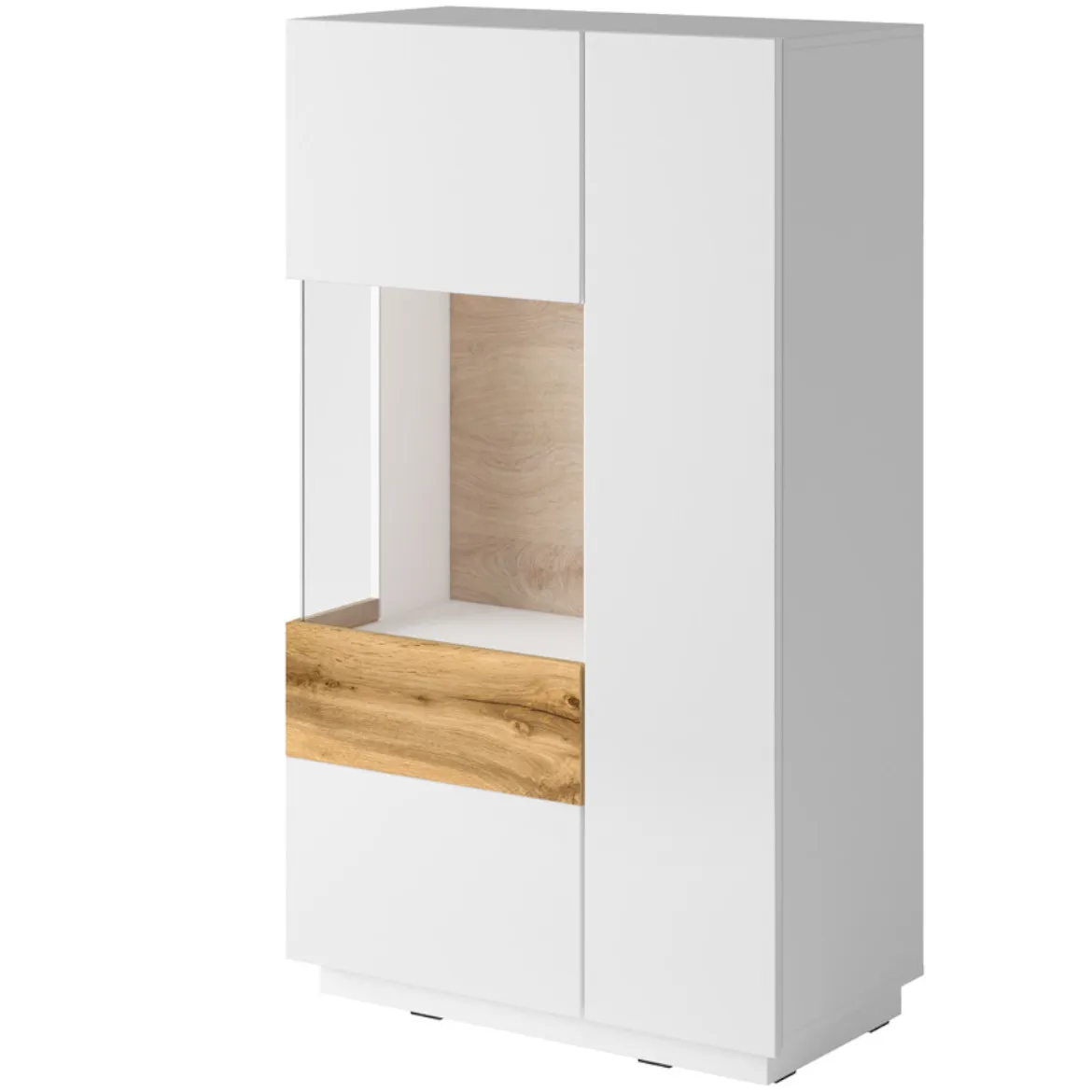 Silke vitrina 2 vrata 80x40x139 bela/natur