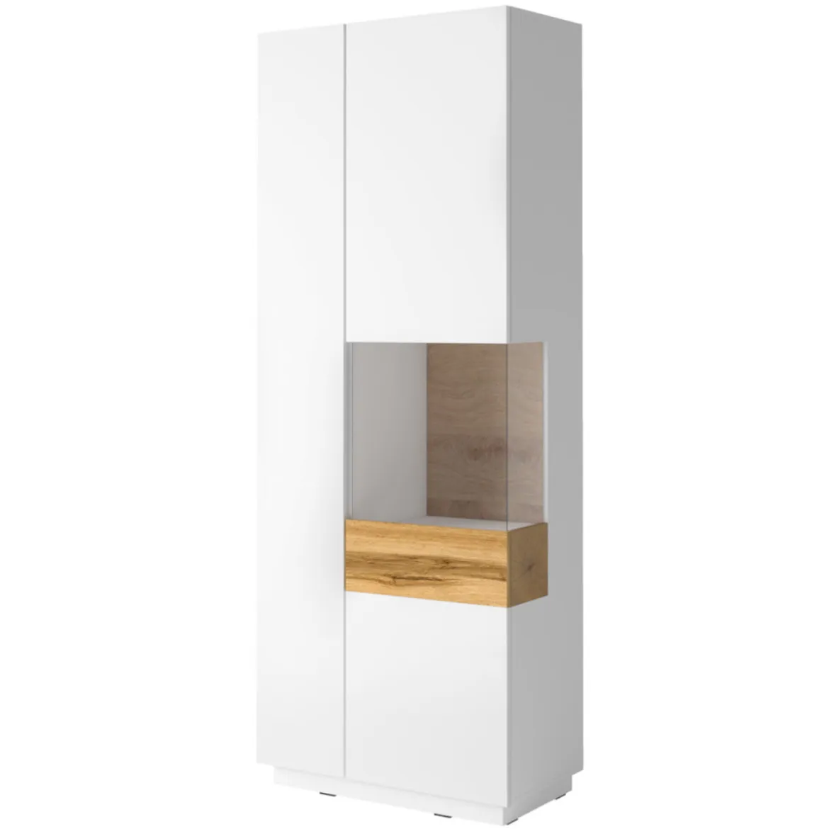 Silke vitrina 2 vrata desna 80x40x207 bela/natur