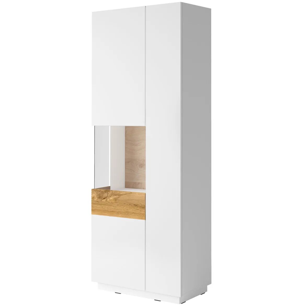 Silke vitrina 2 vrata leva 80x40x207 bela/natur