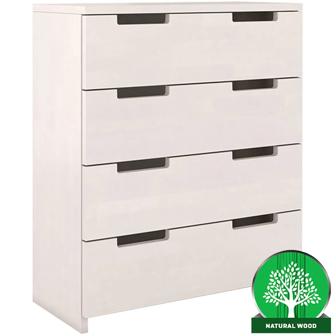 Skandica komoda 4 fioke 83x40x100 drvo bukve/bela