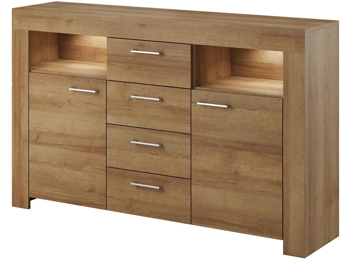 Sky komoda SK155 2 vrata+ 4 fioke 155x40x96 cm riviera hrast