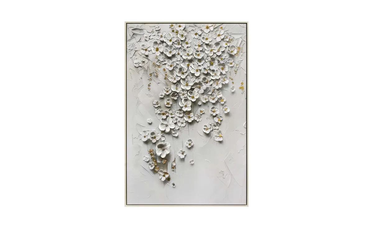 Slika sa ramom White petals 78x118cm