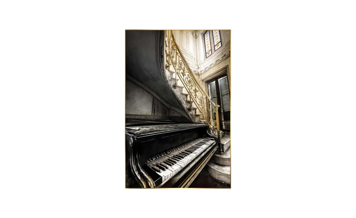 Slike staklo sa ramom  Gold Piano 80x120cm