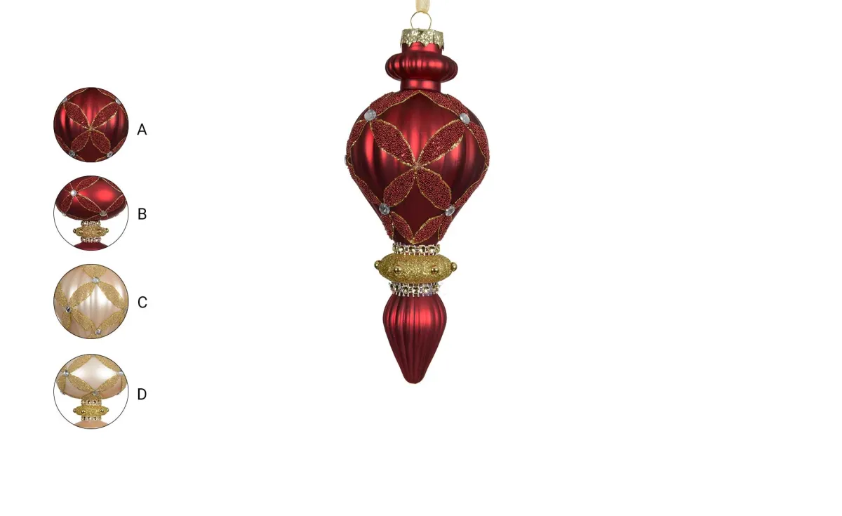 Staklena dekoracija ornament sa perlama sort 4