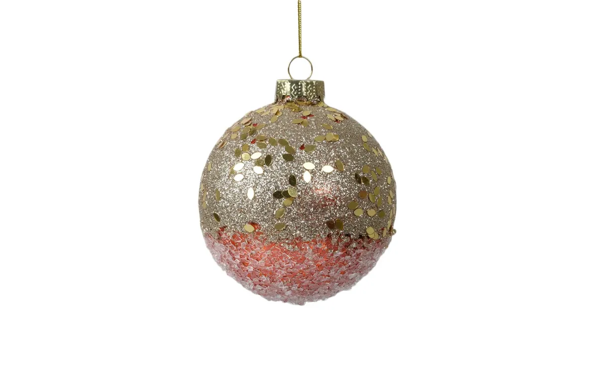 Staklena kugla glitter&ice 8cm