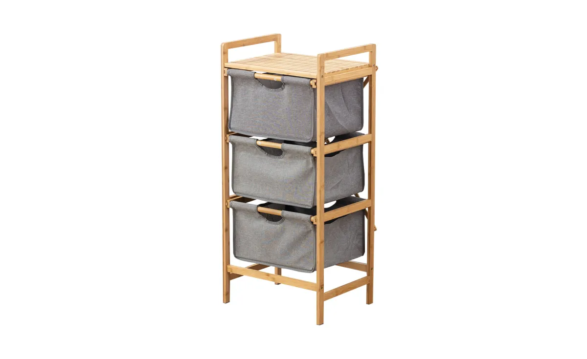 Stalak sa policom i tri korpe Madison 33,5x44x96cm sivi