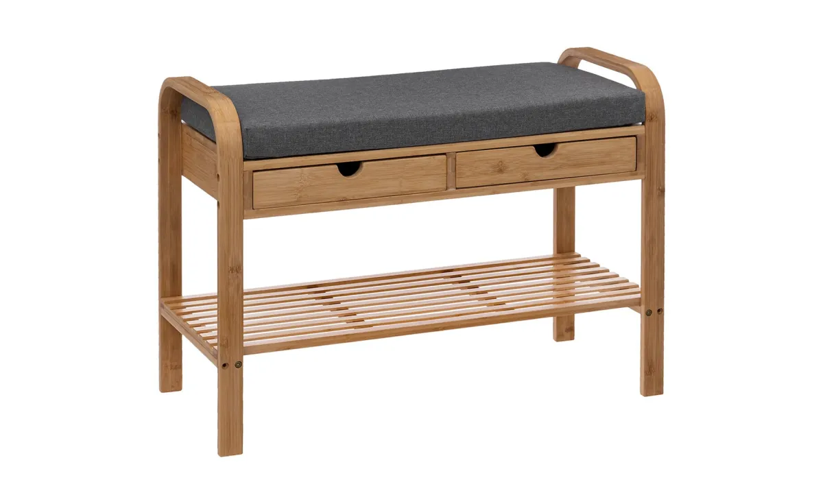 Stalak za cipele sa 2 ladice Bamboo 73,8x33,6x55,2cm bež