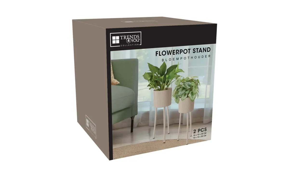 Stalak za cveće metal taupe set 2 kom
