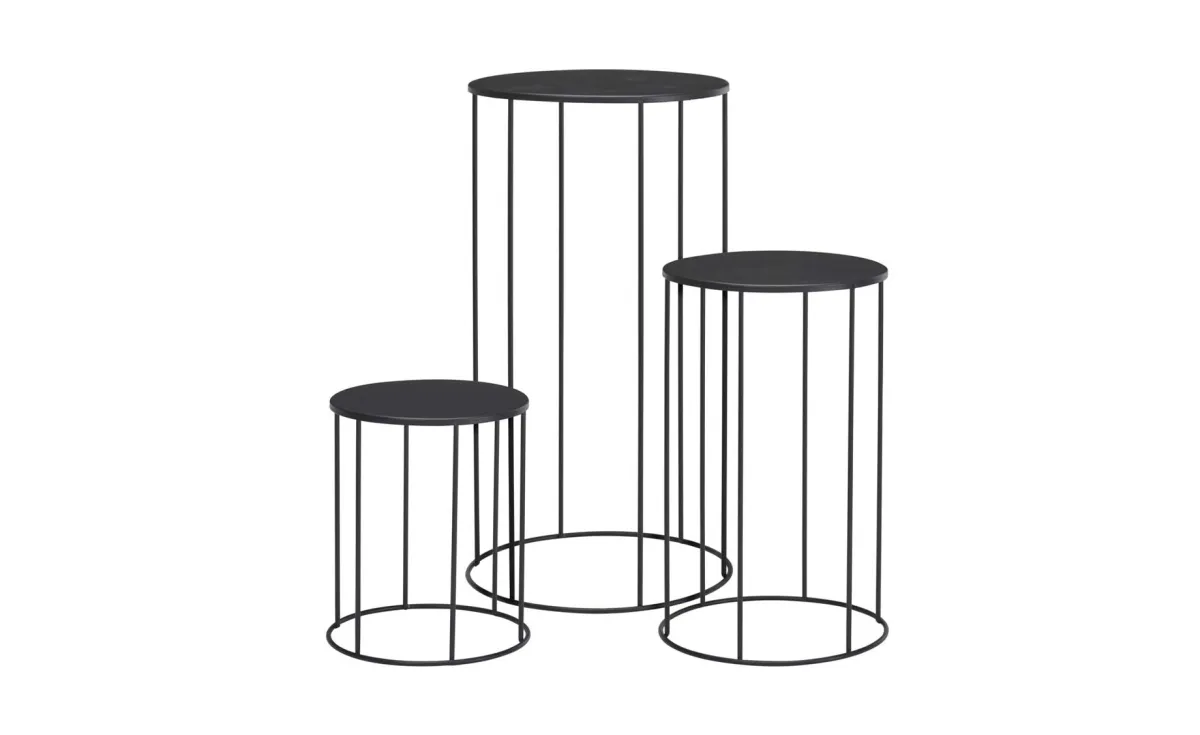 Stalak za cveće set 3/metal black