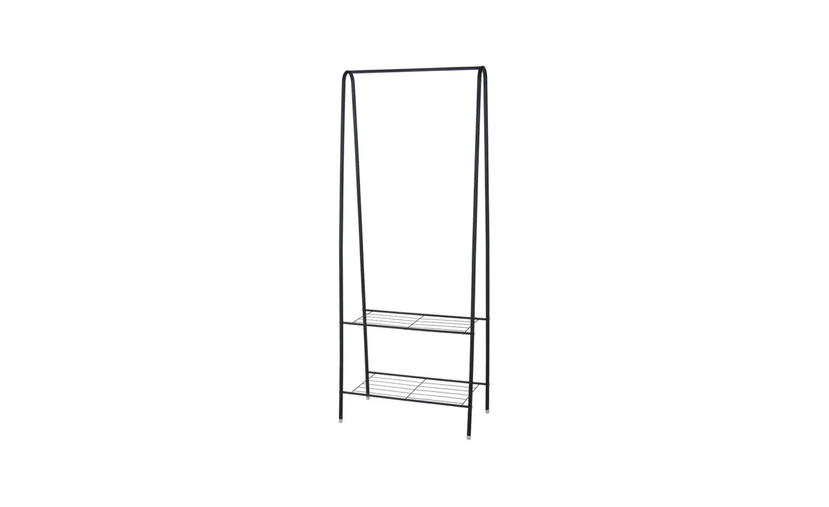 Stalak za odeću sa dve police Giulia 61x34x152cm crni