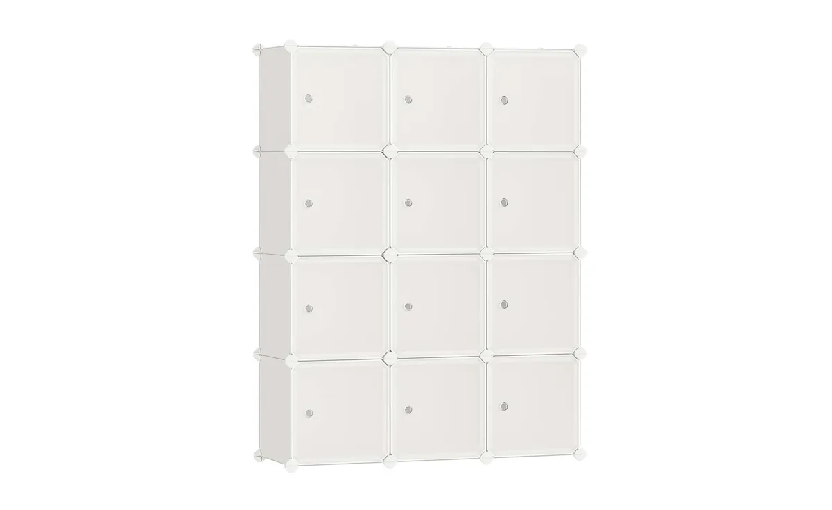 Stalak za odlaganje sa 12 pregrada Nelson 93x31x123cm beli