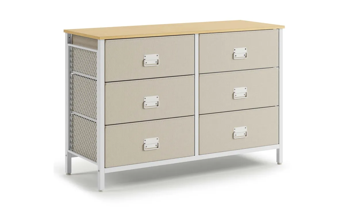 Stalak za odlaganje sa 6 fioka Nolan 118,5x40x80cm beli