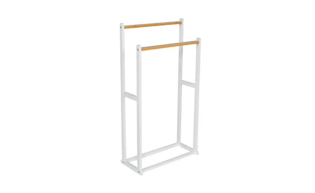 Stalak za peškire sa 2 držača Dina 21x45x84,5cm beli