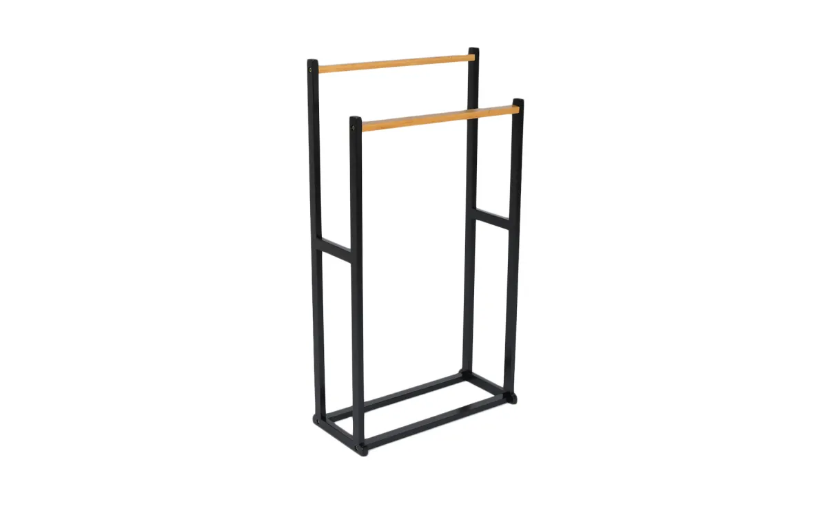 Stalak za peškire sa 2 držača Dina 21x45x84,5cm crni