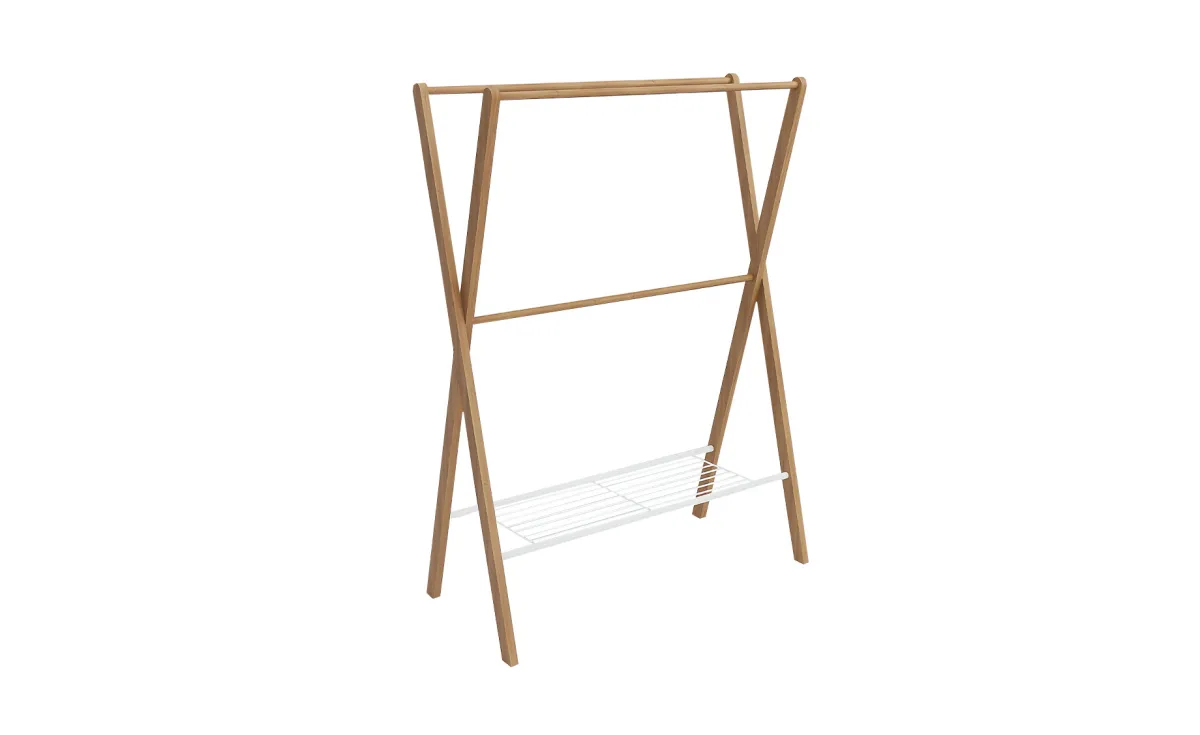 Stalak za peškire sa 2 držača Flynn 59x31,5x86cm beli