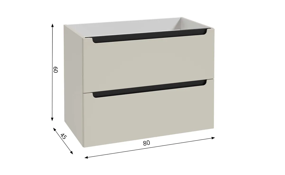 Stilla kupatilska baza 2 fioke 80x45x60 cm kašmir mat