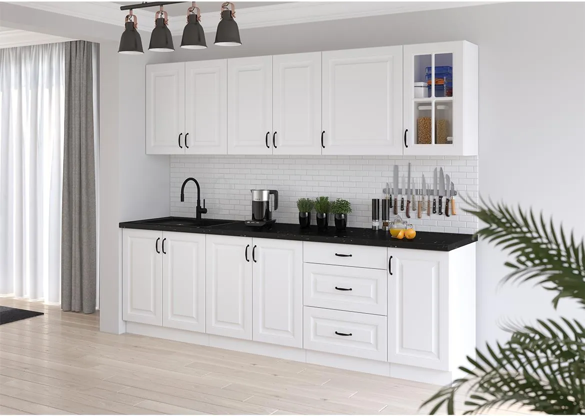 Stilo blok kuhinja 260x52x200 cm bela