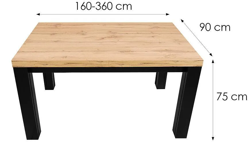 Sto St-63 160x90+4x50 Wotan hrast/Crna