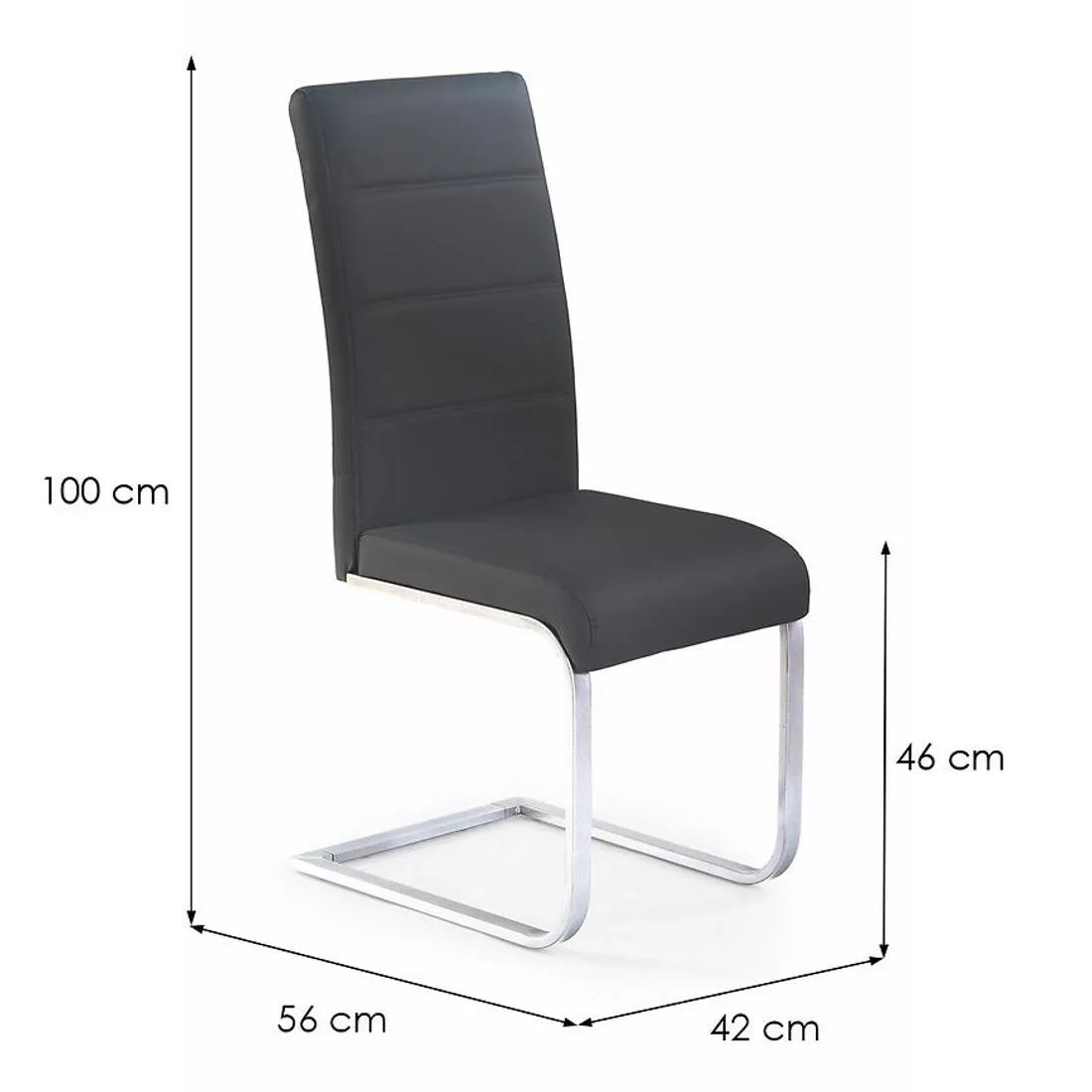 Stolica K85 metal/eko koža crna