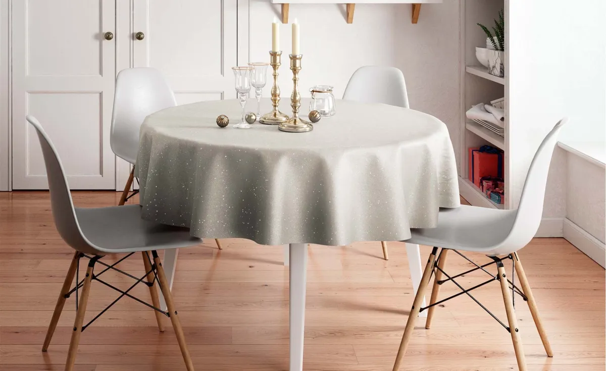 Stolnjak Lurex D180cm bež