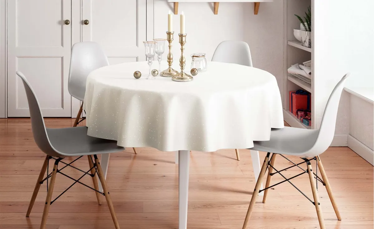 Stolnjak Lurex D180cm beli