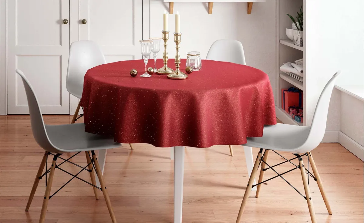 Stolnjak Lurex D180cm crveni