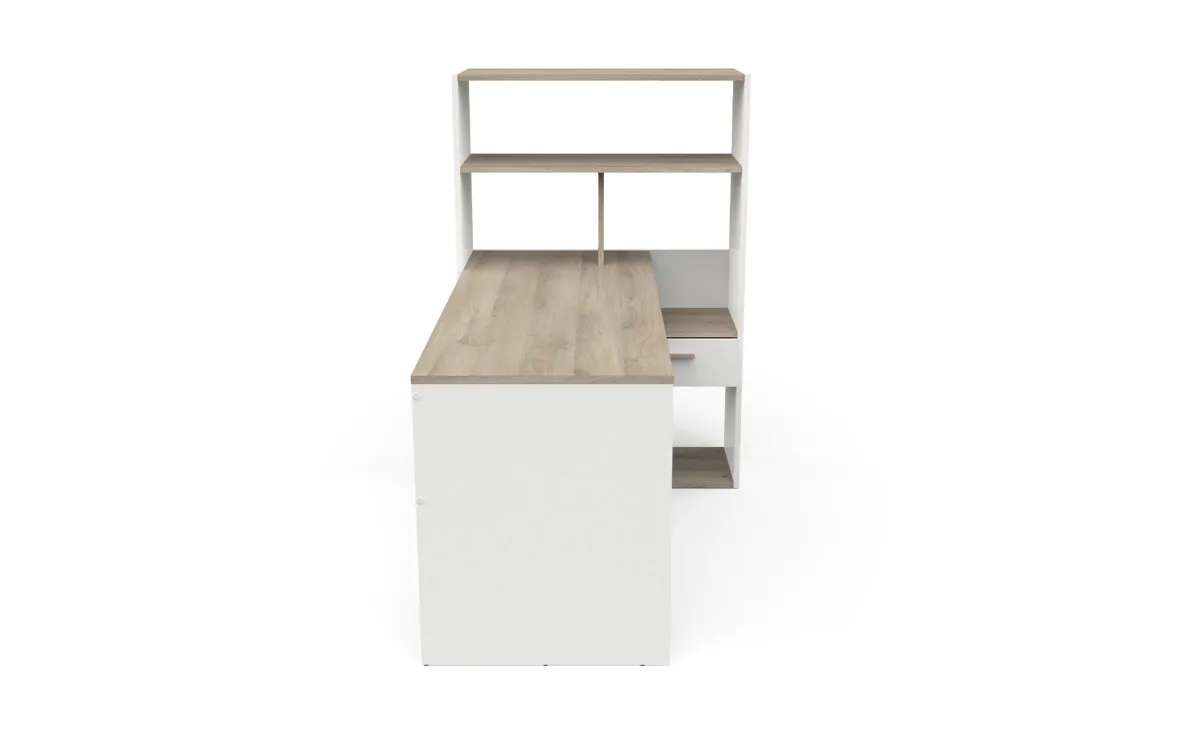 Strate radni sto + polica 156,1x90,6x133,4 cm kronberg hrast/beli