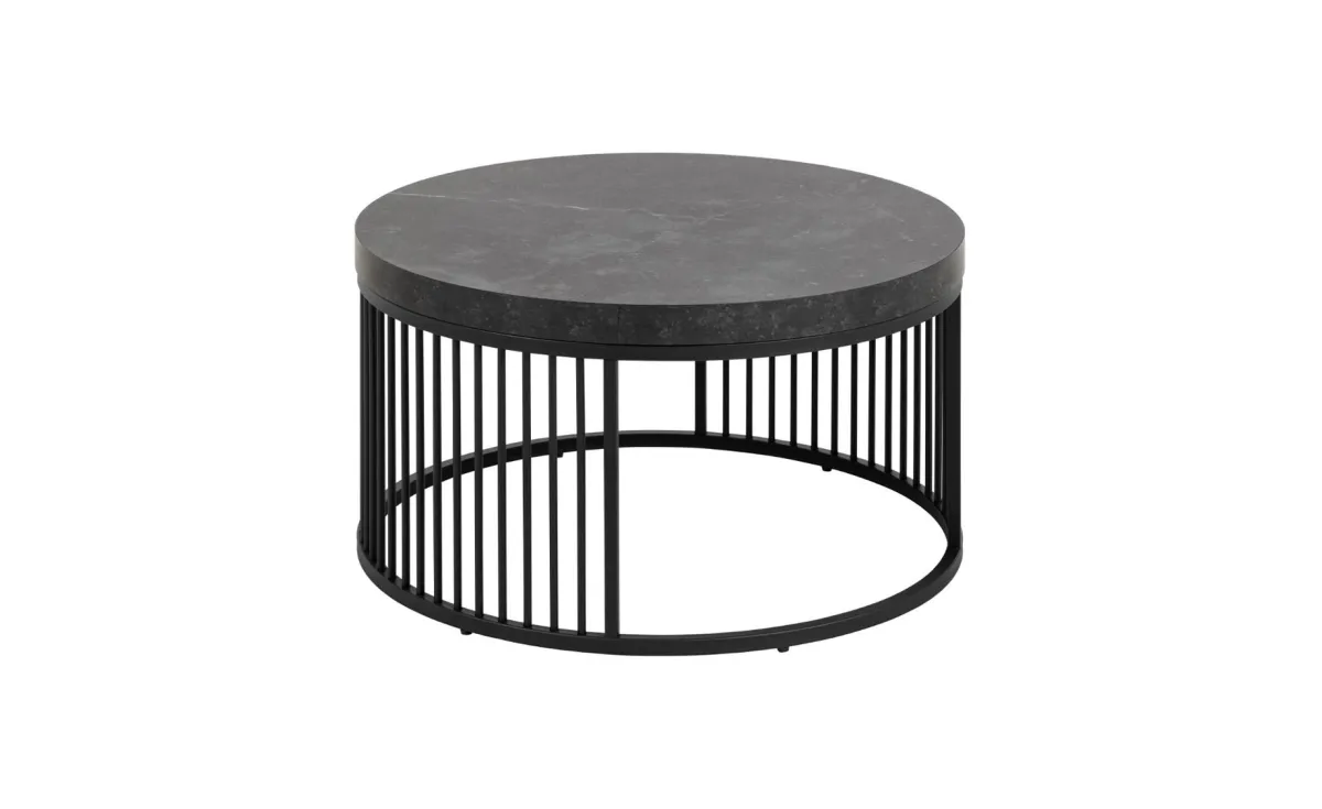 Strington klub sto D65x35 crna / čelik